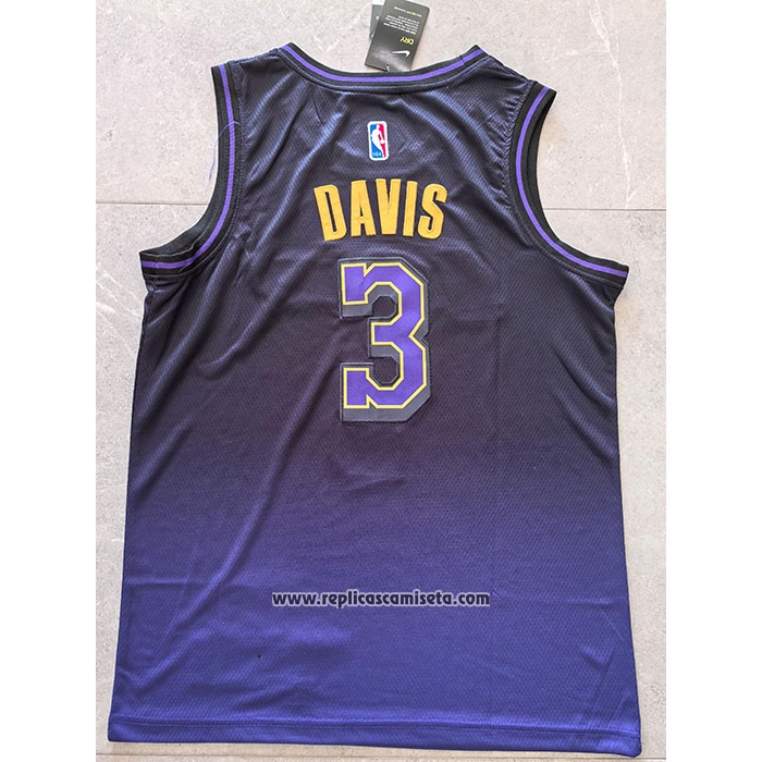 Camiseta Los Angeles Lakers Anthony Davis #3 Ciudad 2024-25 Violeta